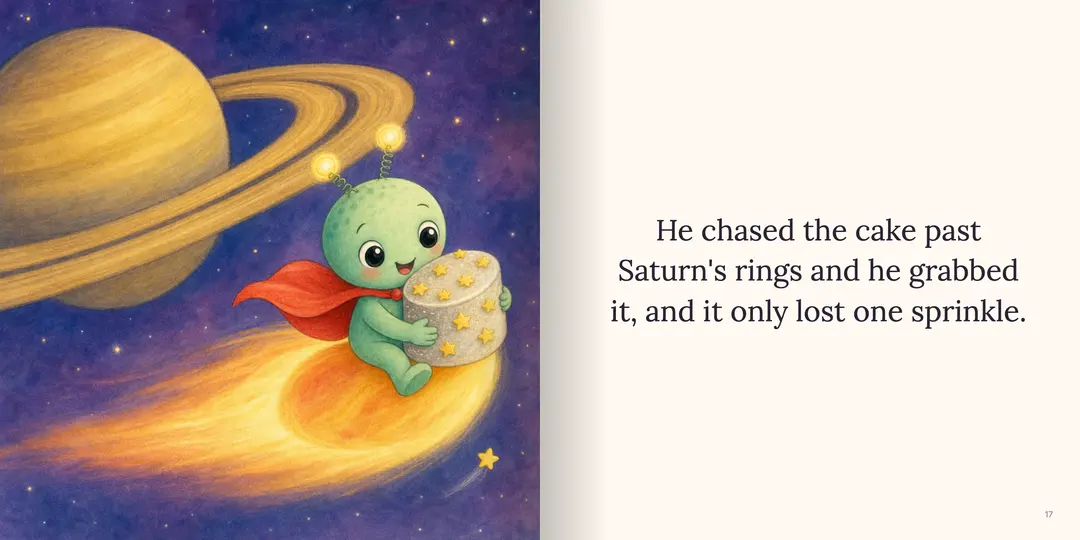 An open spread from the sample book The Floating Moon Cake